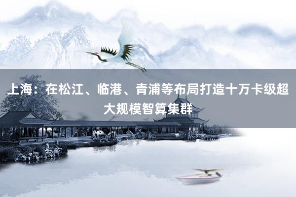 上海：在松江、临港、青浦等布局打造十万卡级超大规模智算集群