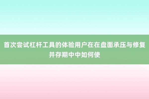 首次尝试杠杆工具的体验用户在在盘面承压与修复并存期中中如何使