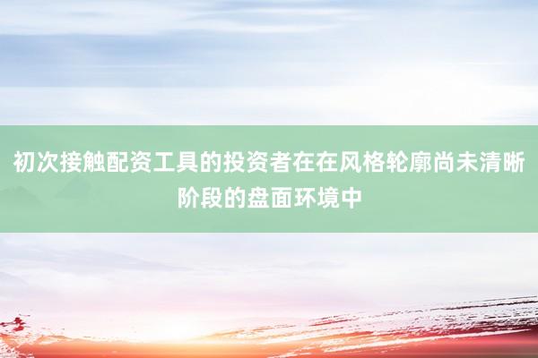 初次接触配资工具的投资者在在风格轮廓尚未清晰阶段的盘面环境中