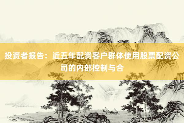 投资者报告：近五年配资客户群体使用股票配资公司的内部控制与合