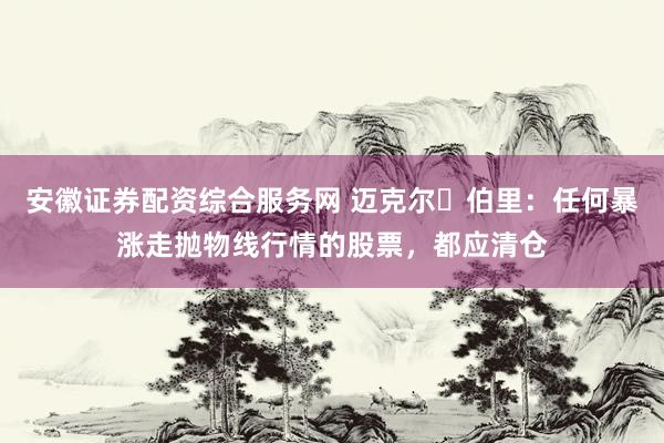 安徽证券配资综合服务网 迈克尔・伯里:任何暴涨走抛物线行情的股票,都应清仓