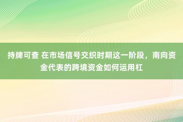 持牌可查 在市场信号交织时期这一阶段，南向资金代表的跨境资金如何运用杠