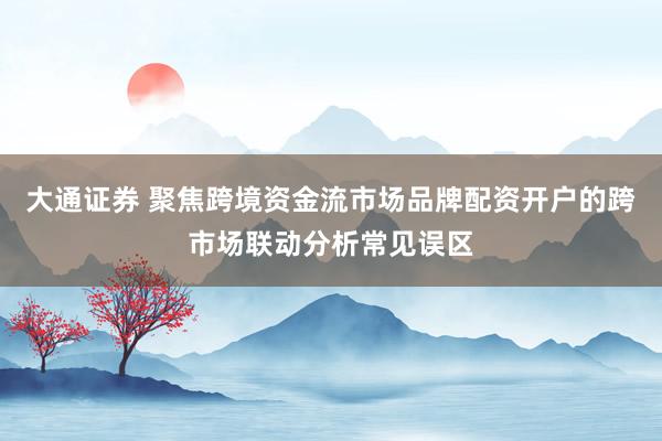 大通证券 聚焦跨境资金流市场品牌配资开户的跨市场联动分析常见误区