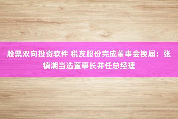 股票双向投资软件 税友股份完成董事会换届：张镇潮当选董事长并任总经理
