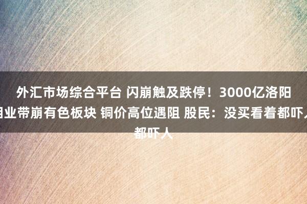 外汇市场综合平台 闪崩触及跌停!3000亿洛阳钼业带崩有色板块 铜价高位遇阻 股民:没买看着都吓人
