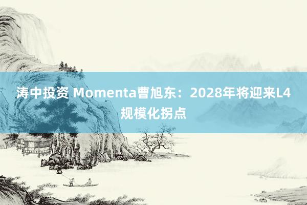 涛中投资 Momenta曹旭东：2028年将迎来L4规模化拐点
